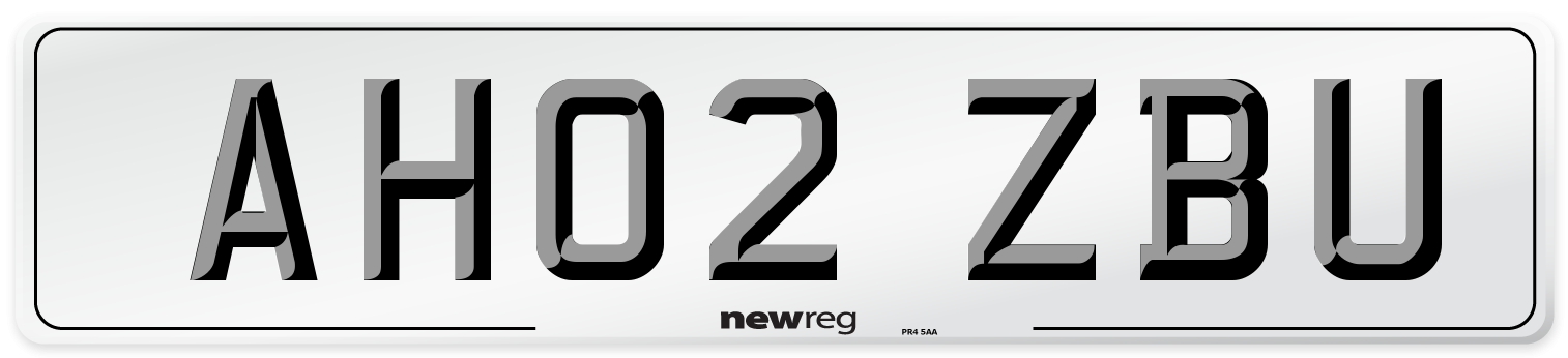 AH02 ZBU Number Plate from New Reg